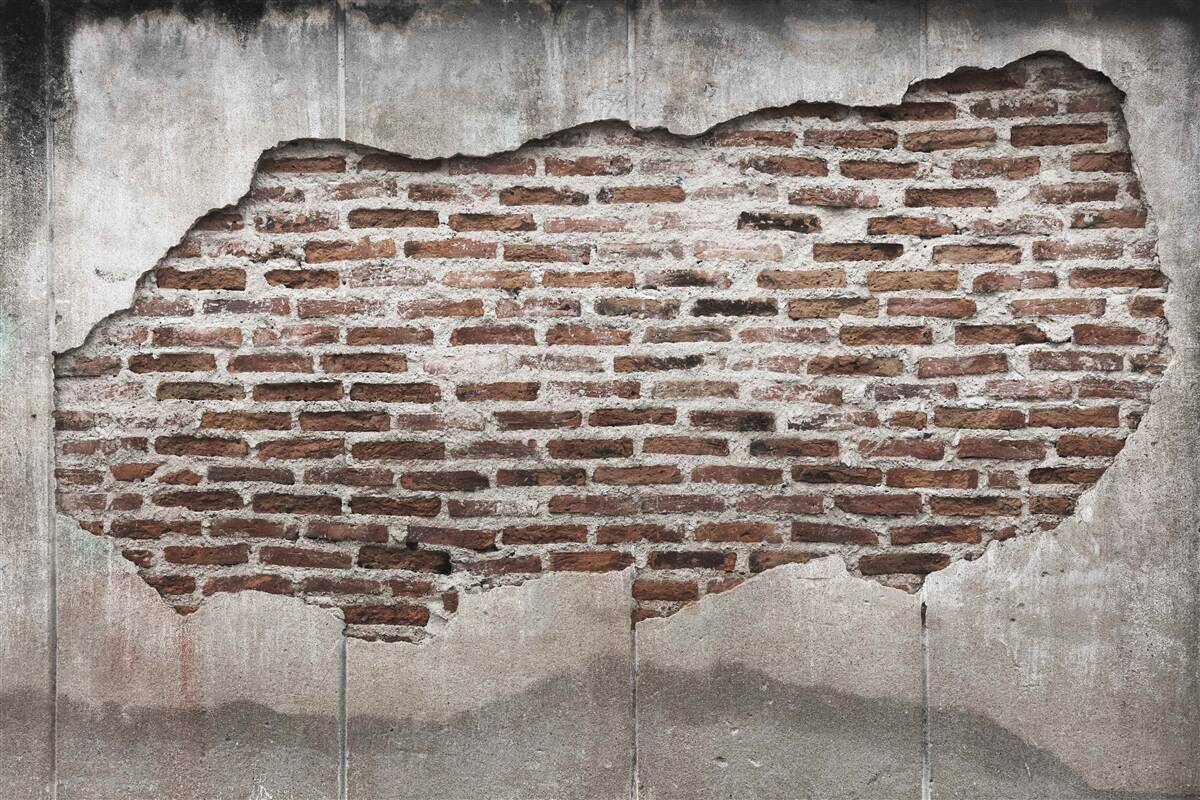 Carta da parati parte di un muro che si è sgretolato