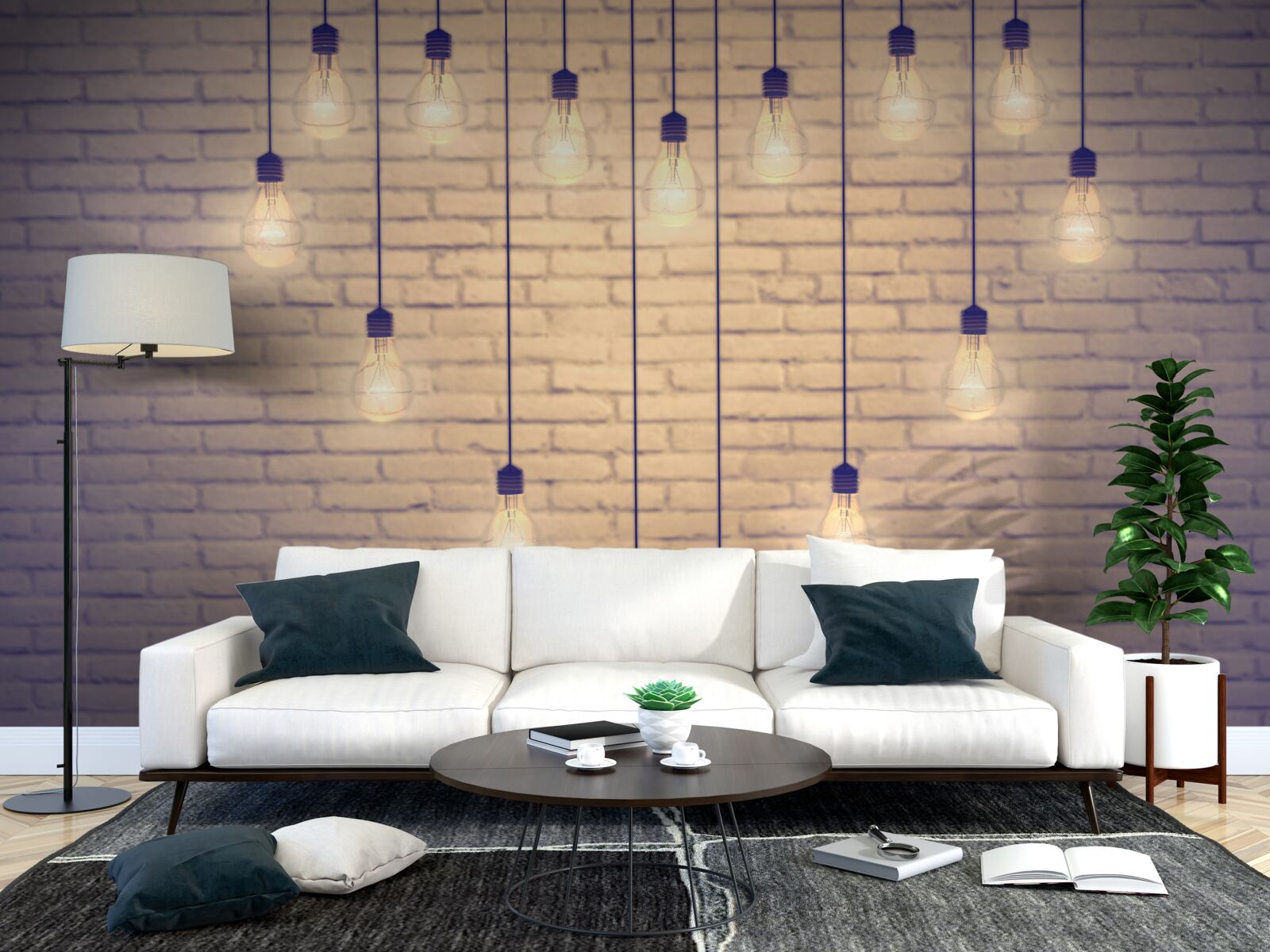 Carta da parati un cuore fatto di lampade fluorescenti appare su uno sfondo murale color cipresso