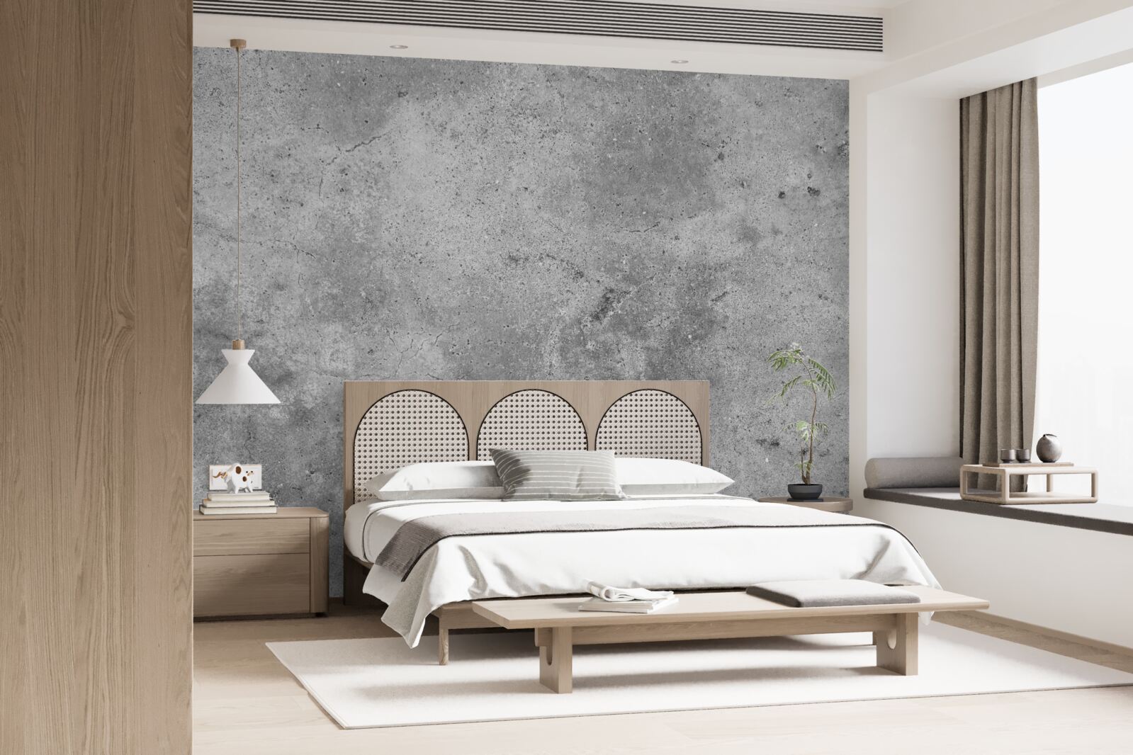 Carta da parati struttura in cemento grigio