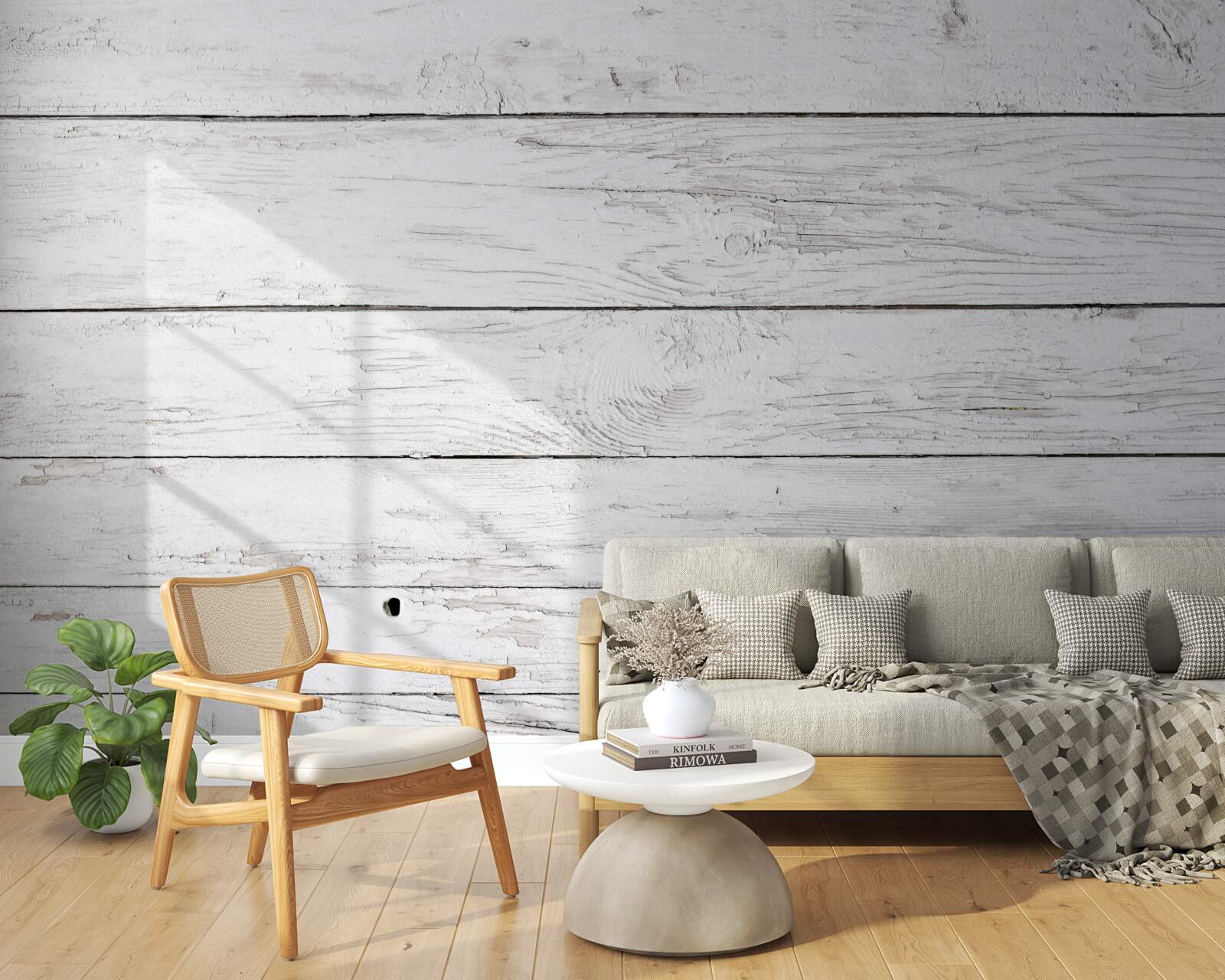 Carta da parati parquet in legno grigio chiaro