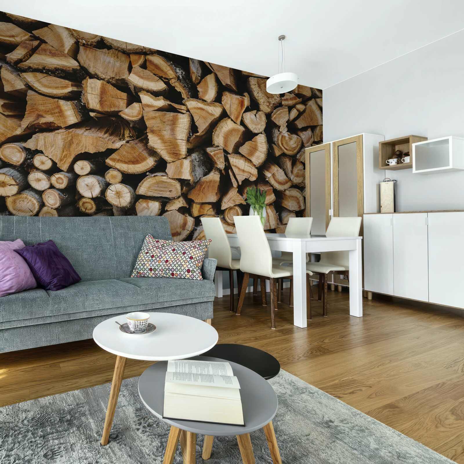 Carta da parati pezzi di legno accostati