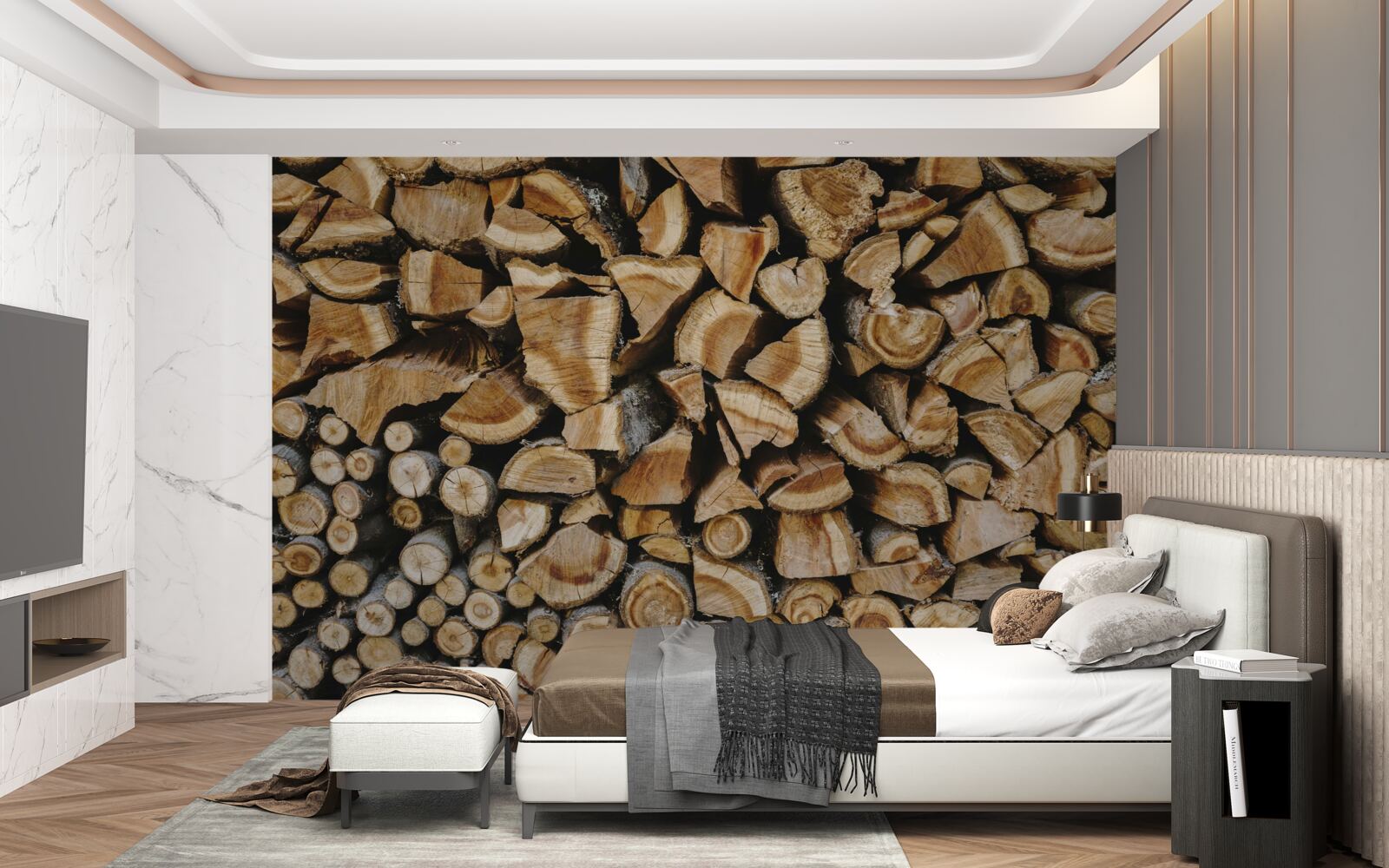 Carta da parati pezzi di legno accostati