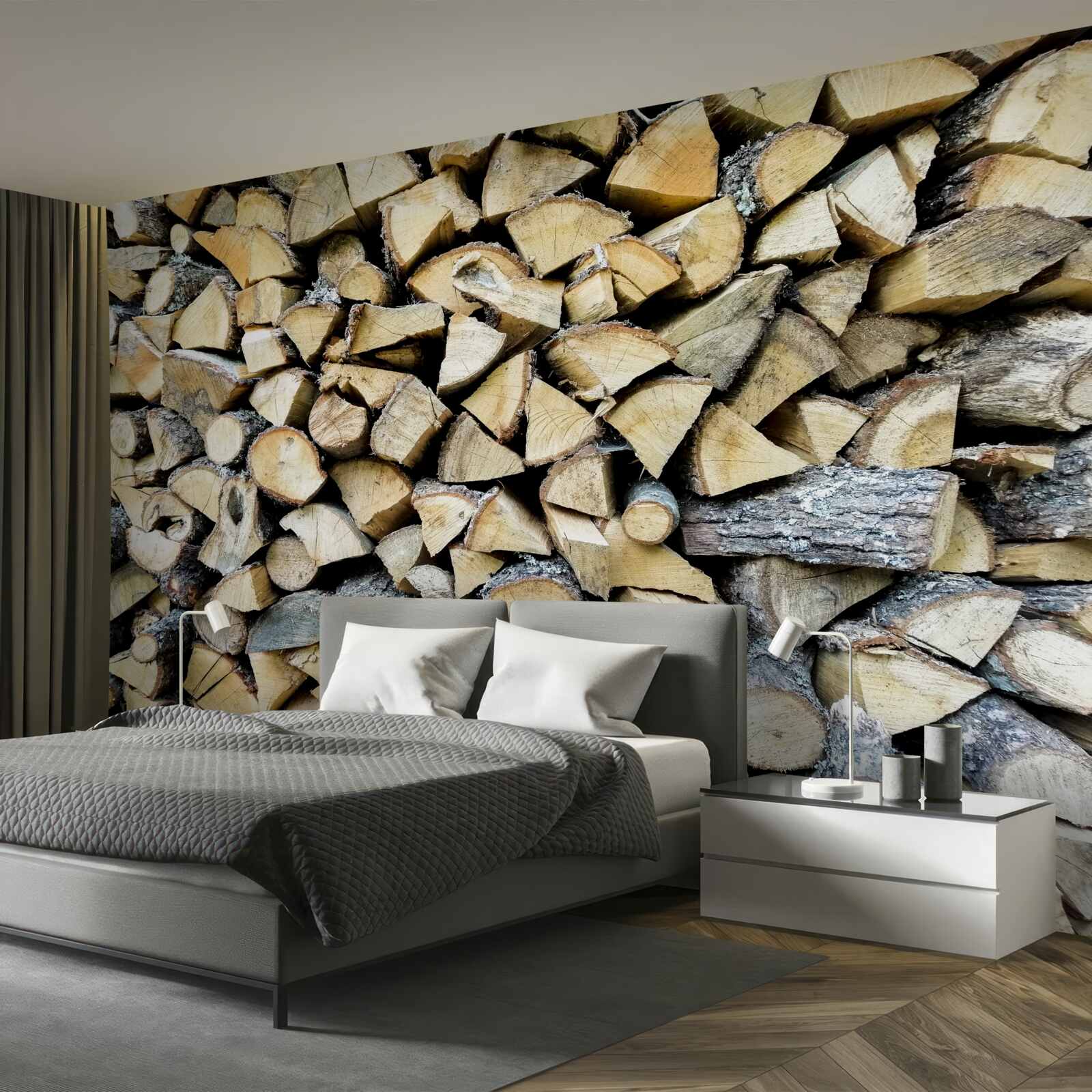 Carta da parati blocchi di legno di scarto
