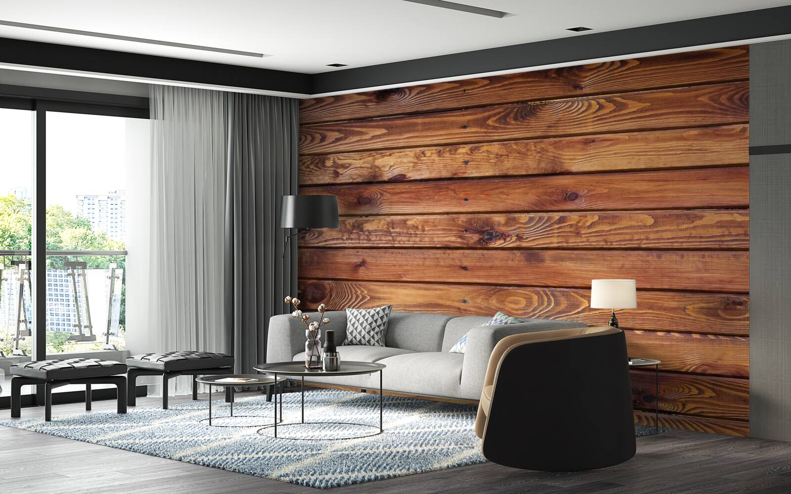 Carta da parati texture legno naturale