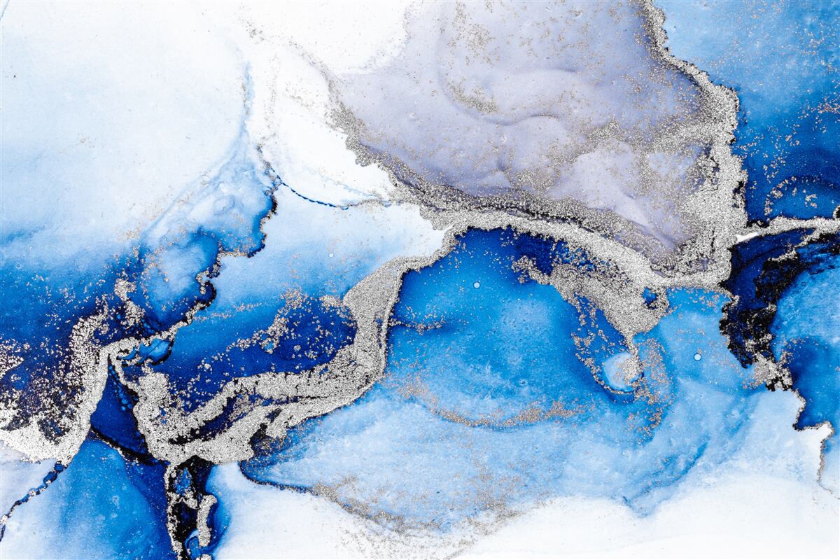 Carta da parati Stravagante sfondo astratto in tonalità blu