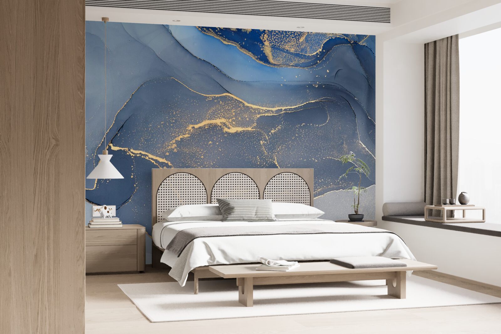 Carta da parati mare di pietra grigio-blu