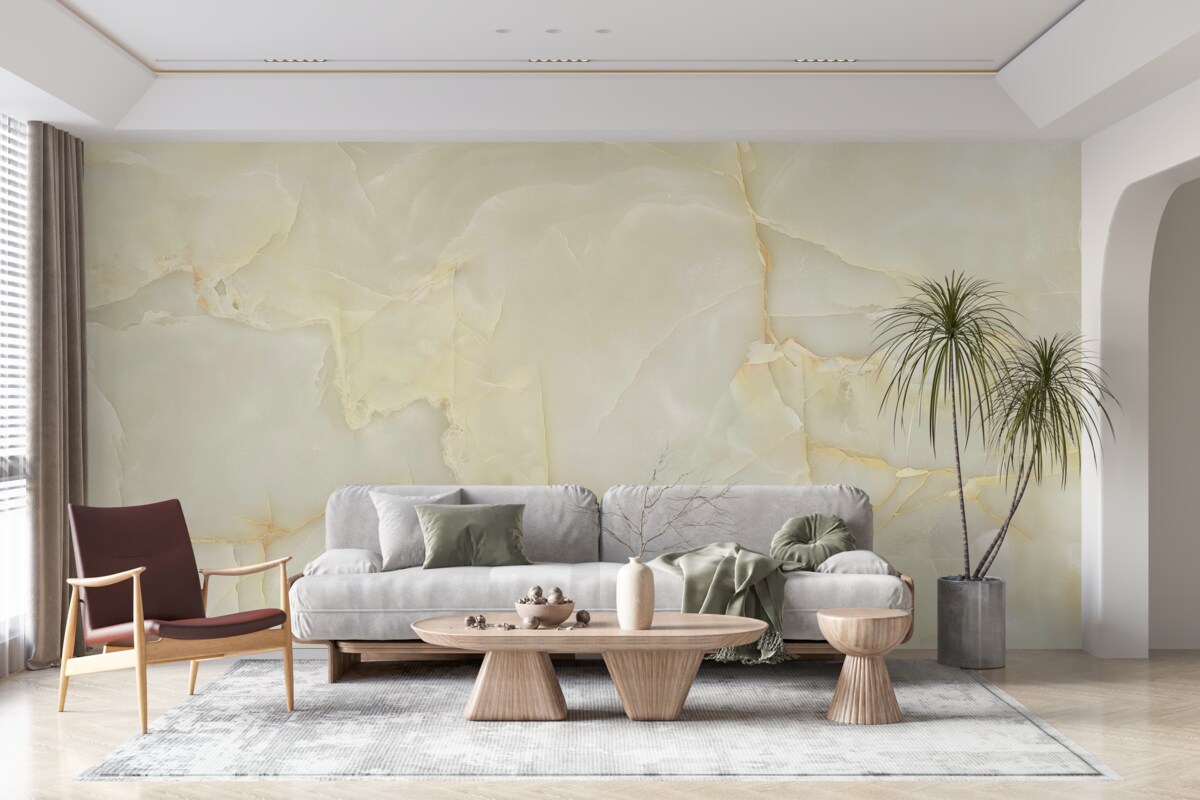 Carta da parati piastrelle in gres porcellanato onice beige