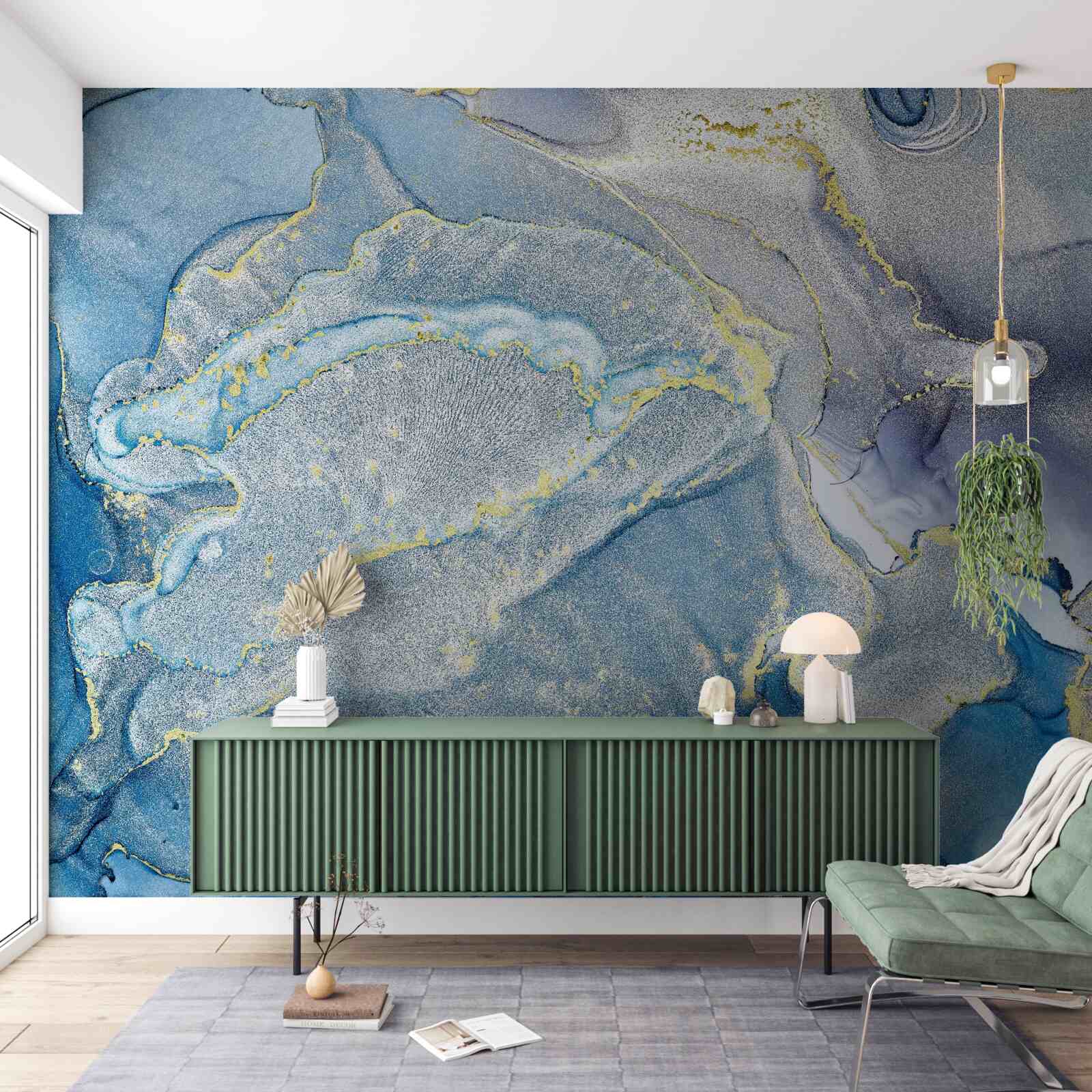 Carta da parati oceano blu in astrazione