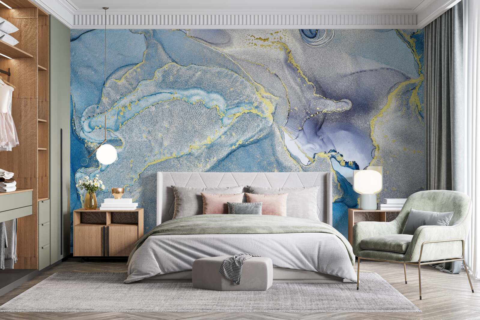 Carta da parati oceano blu in astrazione
