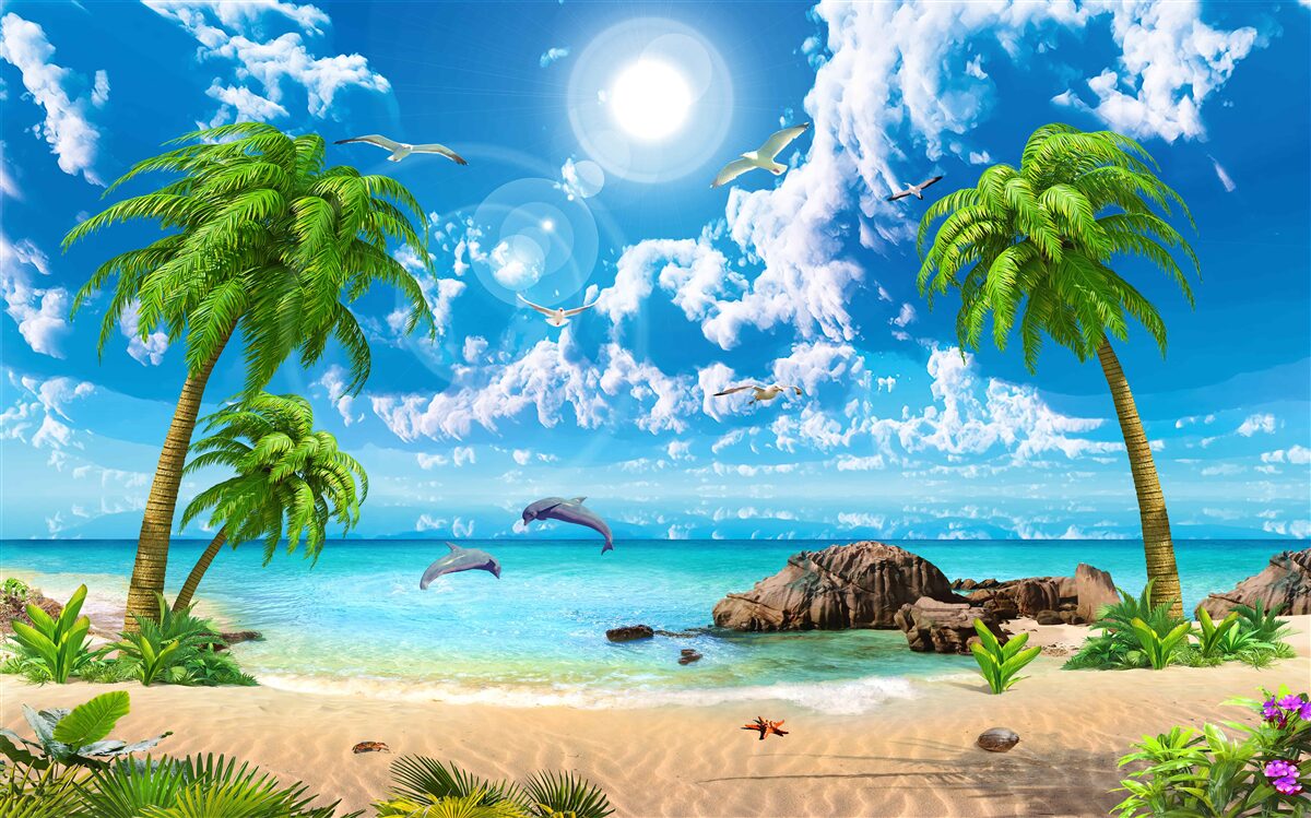 Carta da parati natura della costa tropicale