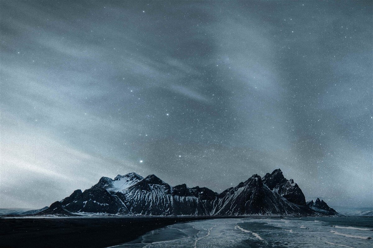 Carta da parati notti bianche e stellate nell'Antartico