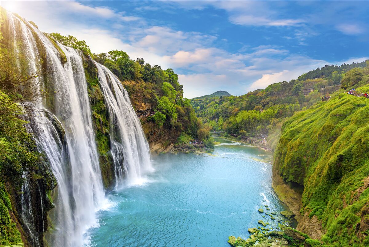 Carta da parati la possente cascata di huangoshu