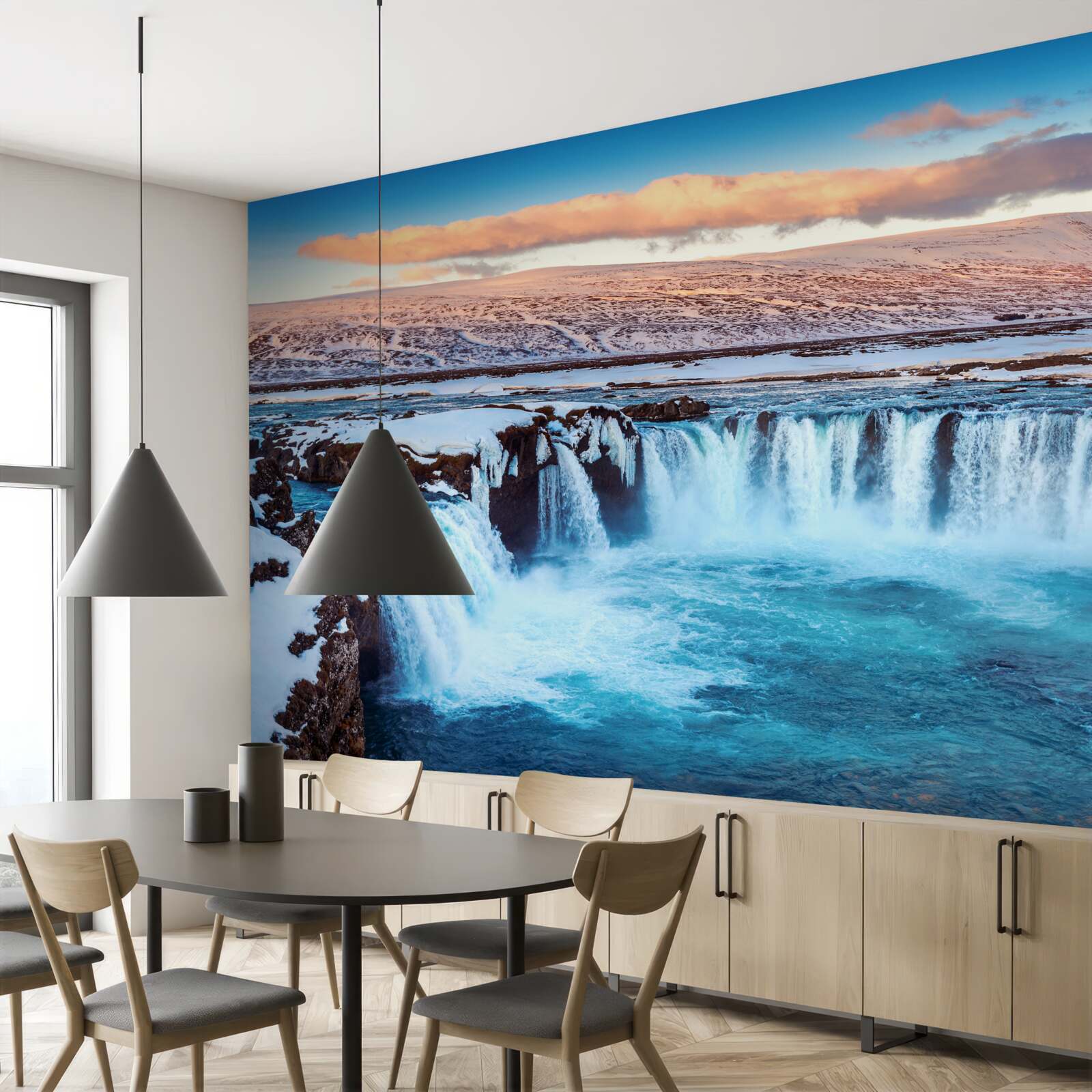 Carta da parati L'incantevole cascata di Godafoss
