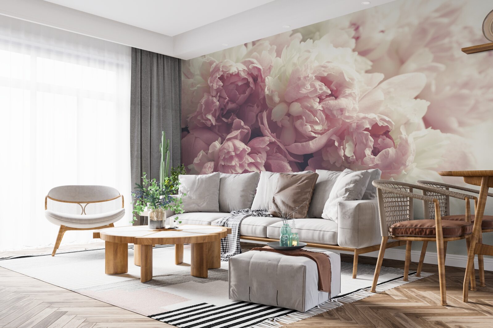 Fototapeta bukiet piwonii w pastelowych kolorach
