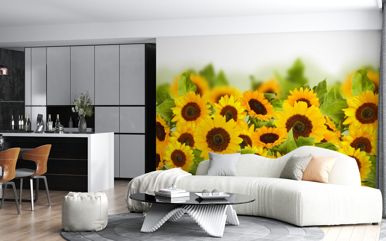 Carta da parati ci sono un numero incredibile di girasoli