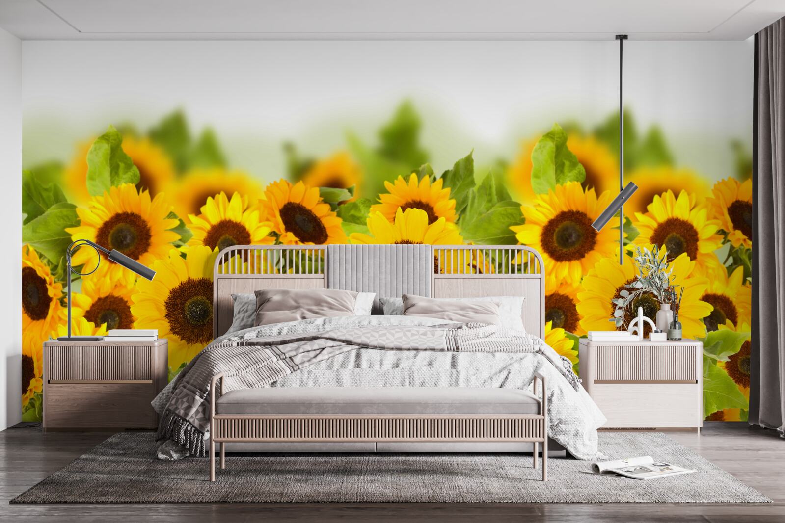 Carta da parati ci sono un numero incredibile di girasoli