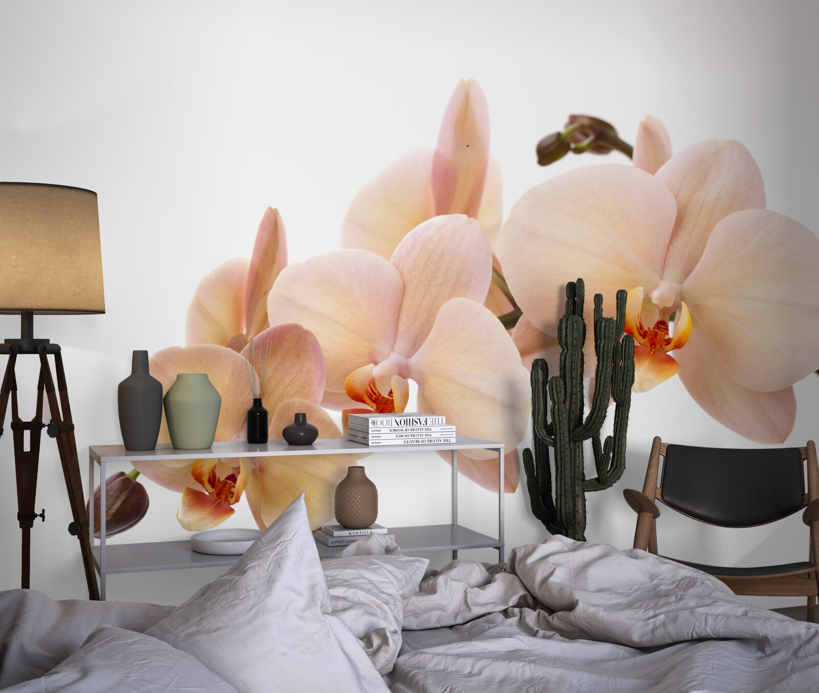 Fototapeta izolowana gałąź orchidei brzoskwiniowej