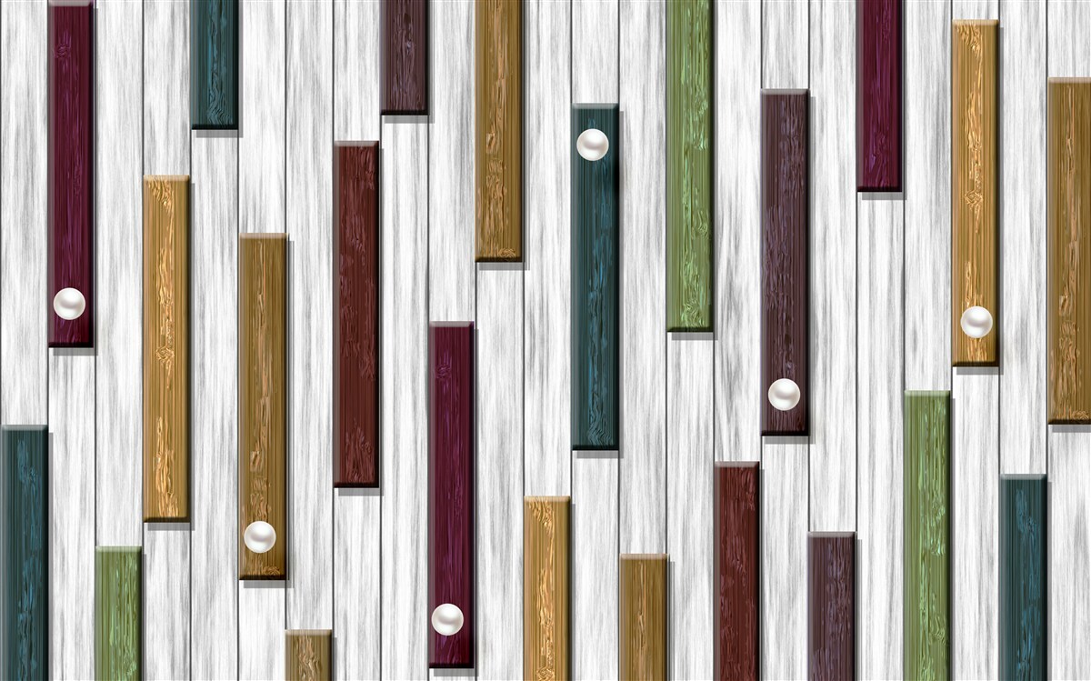 Carta da parati strisce multicolori su sfondo grigio