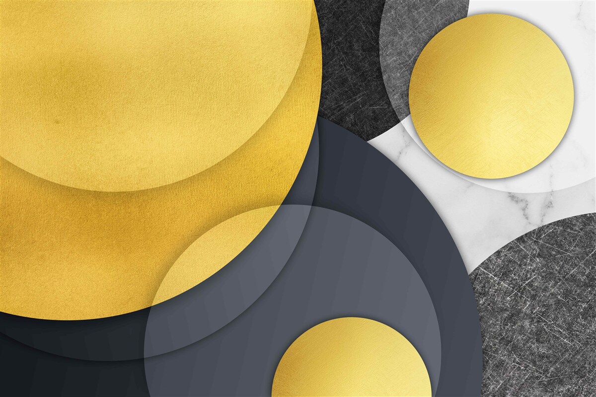 Carta da parati palle d'oro fluttuano nell'aria