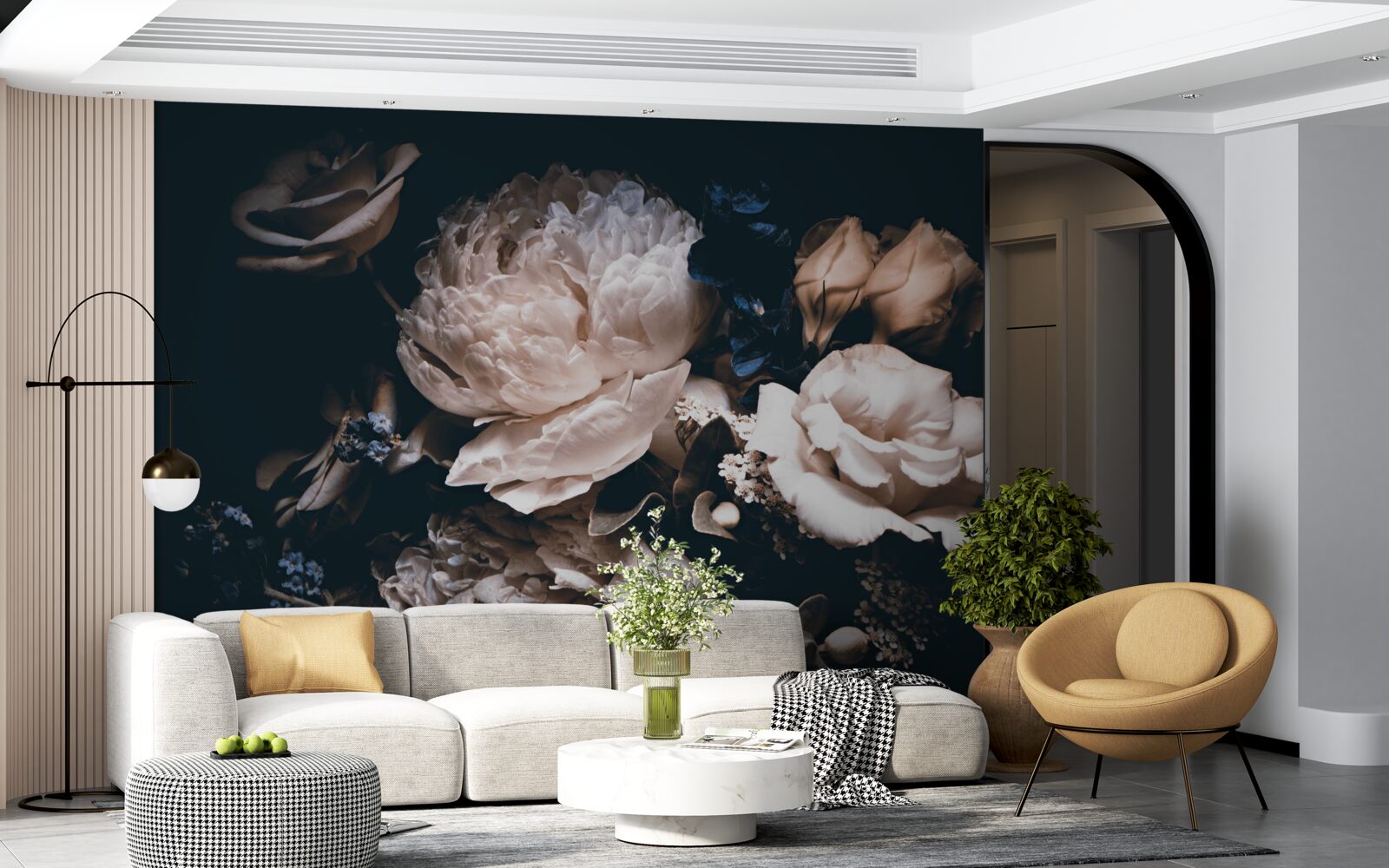 Carta da parati l'oscuro romanticismo dei fiori