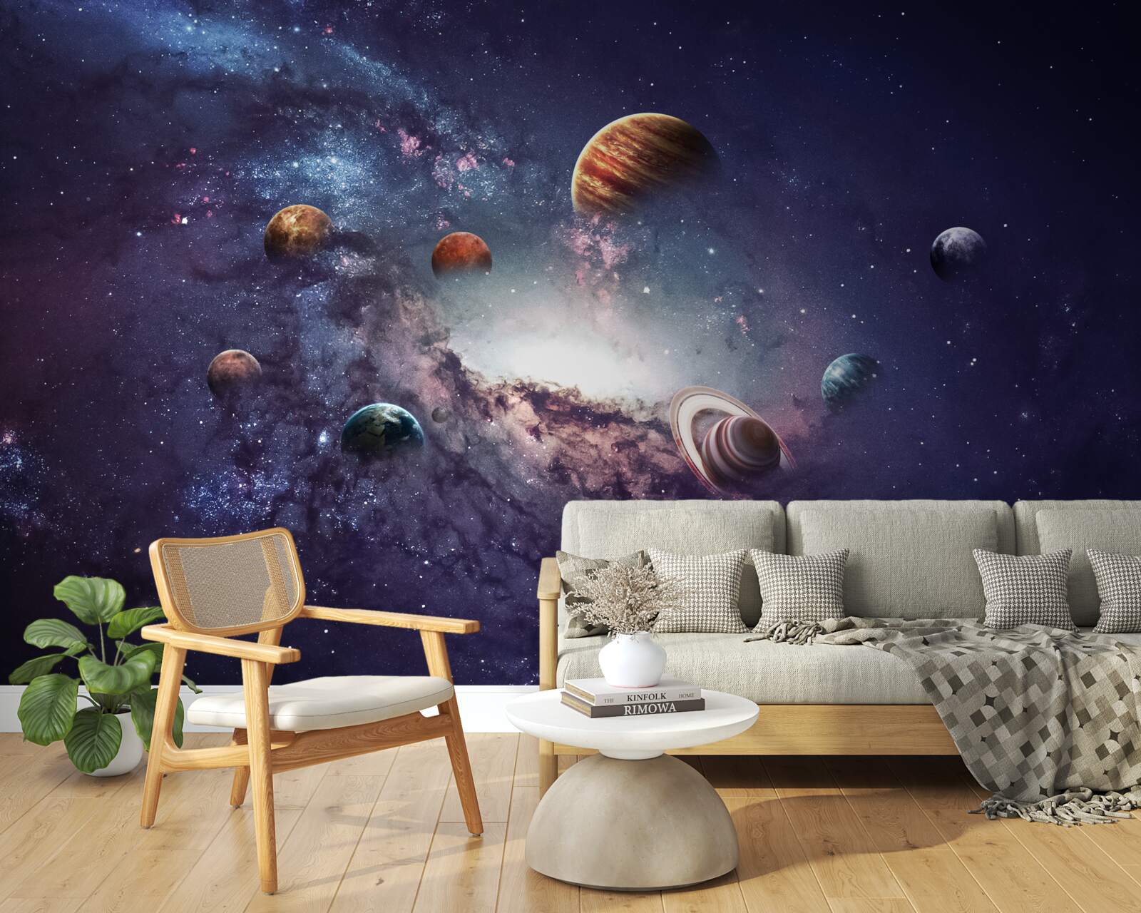 Carta da parati le dimensioni dei pianeti nella galassia