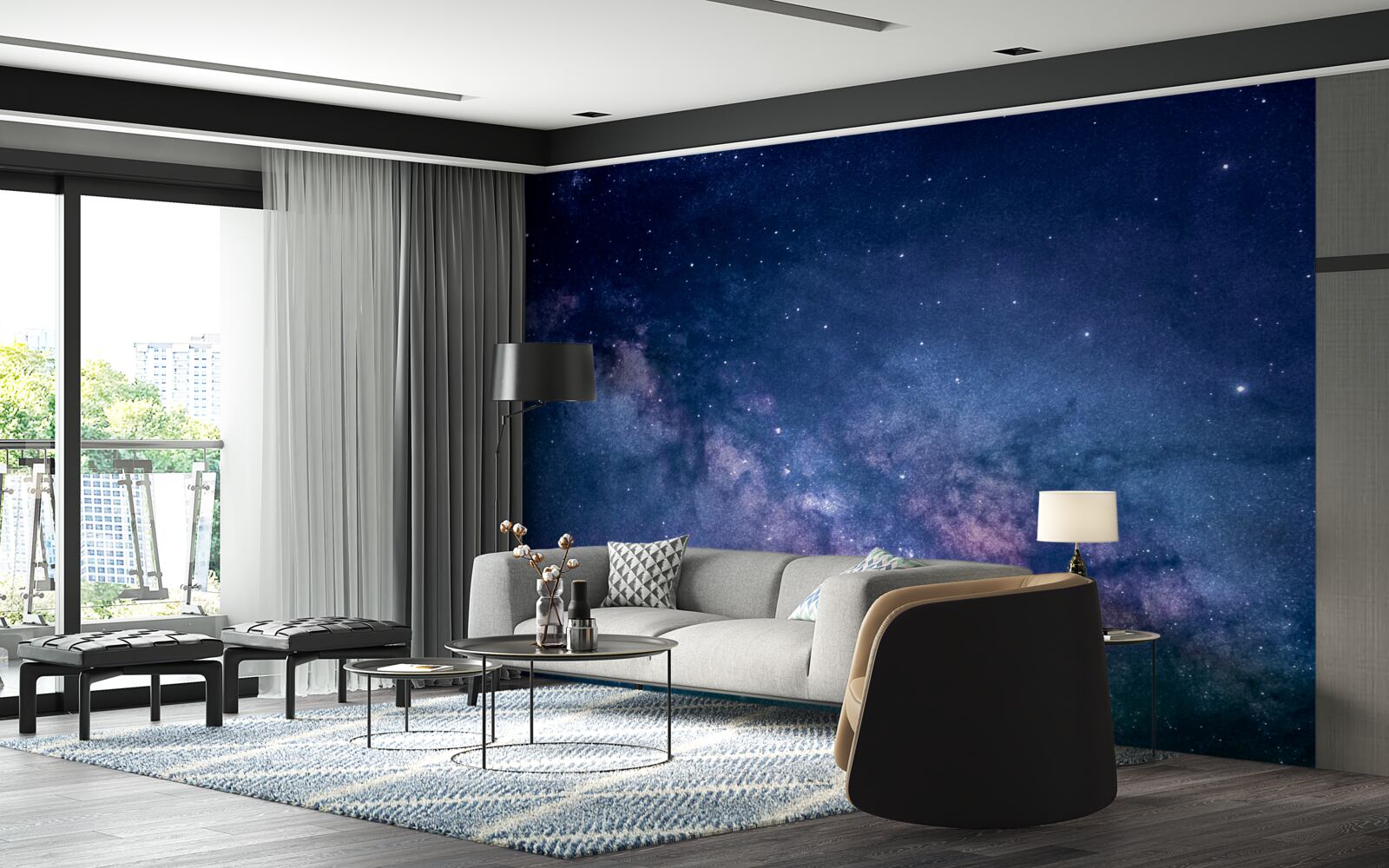 Carta da parati galassia celeste via lattea