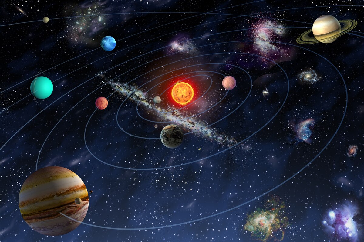 Carta da parati Percorso dei pianeti dello spazio galattico