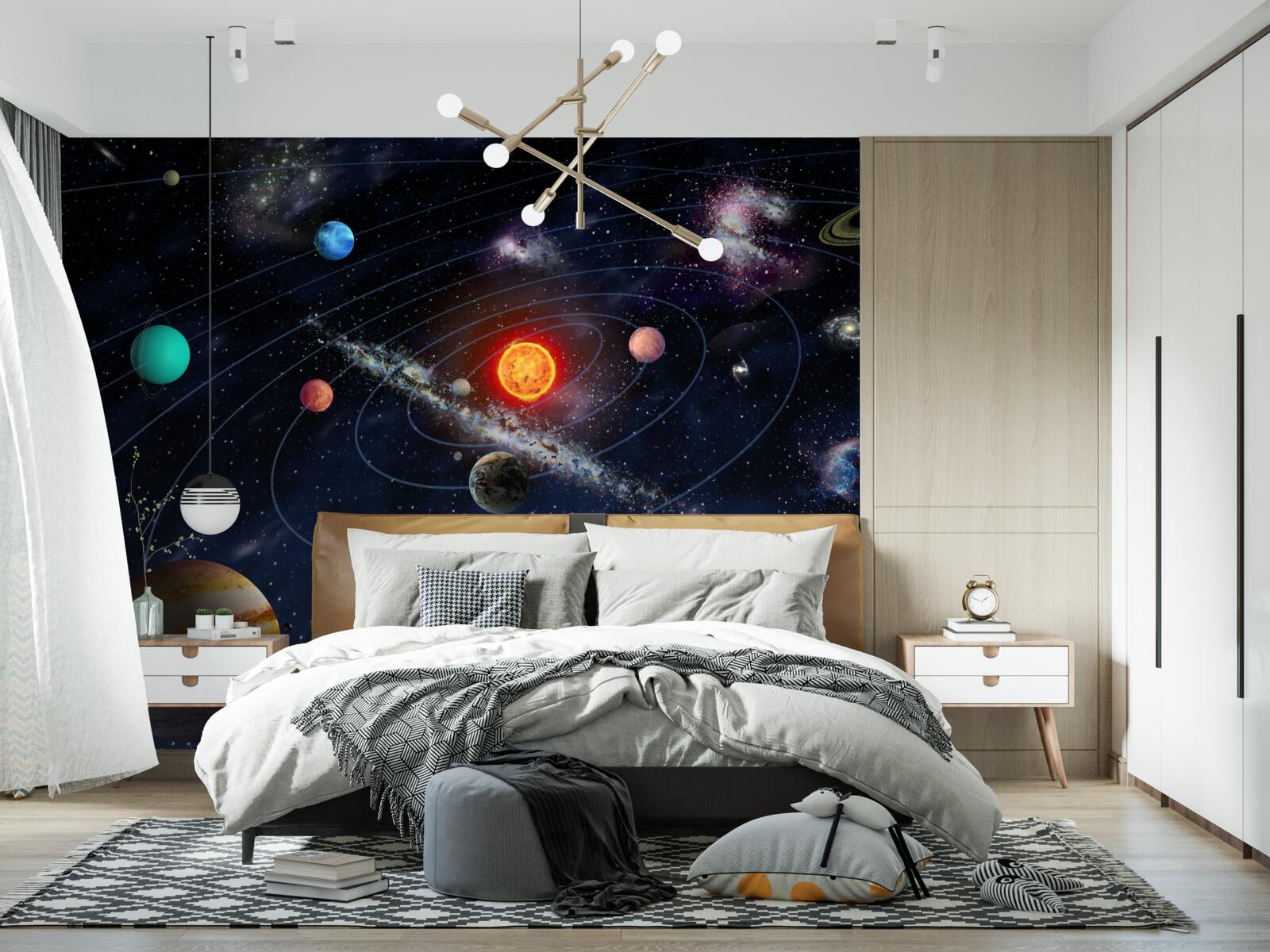 Carta da parati Percorso dei pianeti dello spazio galattico