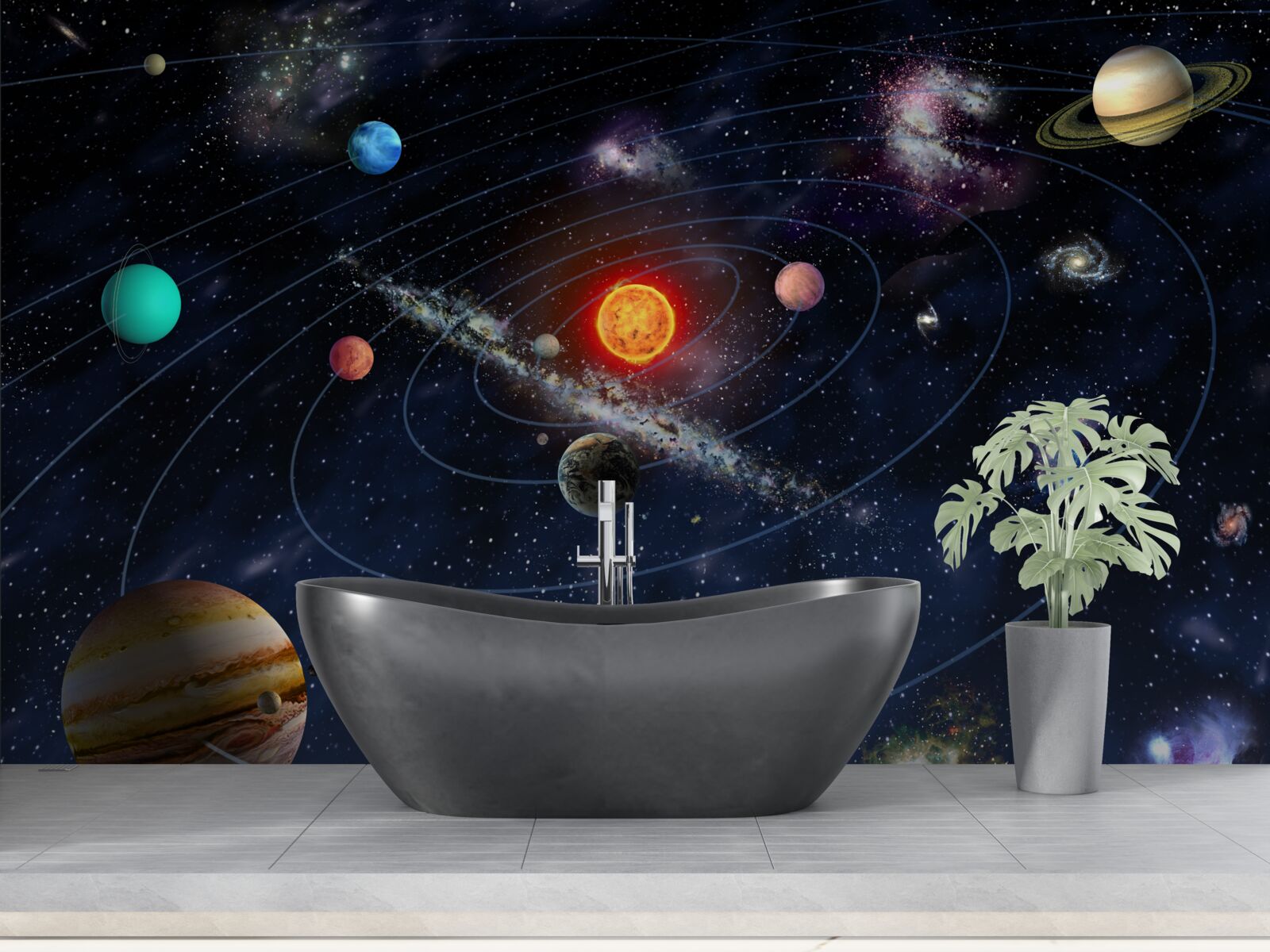 Fototapeta Ścieżka planet przestrzeni galaktycznej