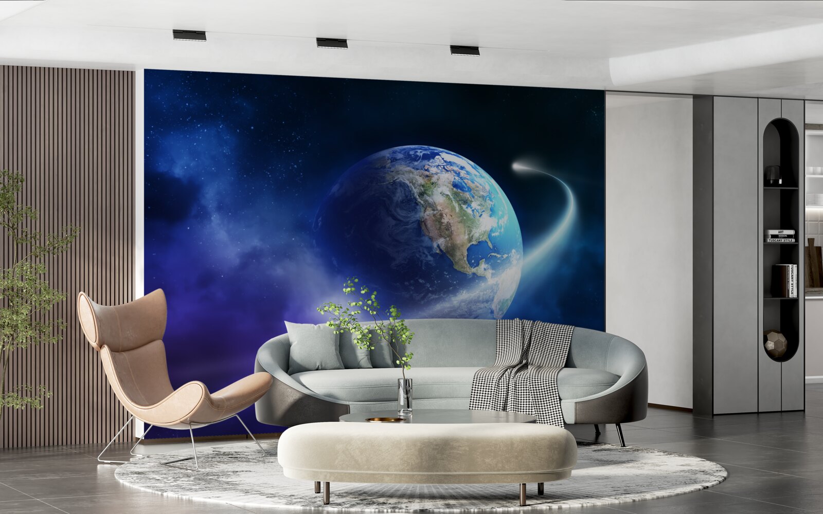 Carta da parati la terra nello spazio infinito dell'universo