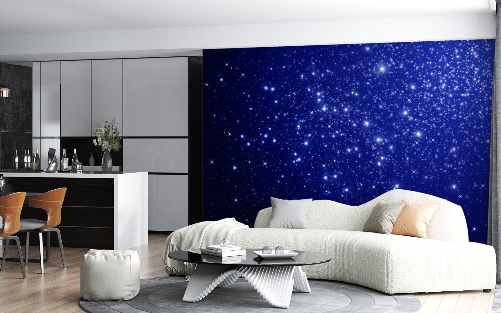 Carta da parati innumerevoli luminari nella sfera celeste