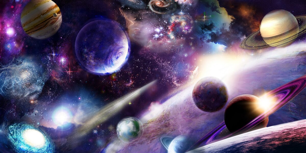 Carta da parati oggetti nell'universo