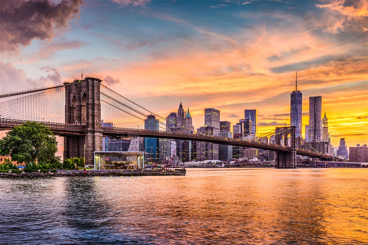 Carta da parati L'alba sul ponte di Brooklyn