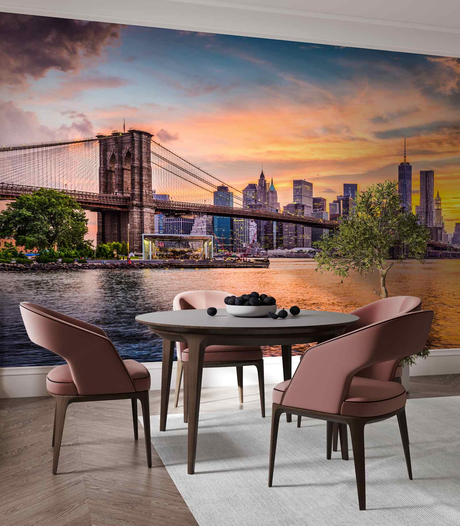 Carta da parati L'alba sul ponte di Brooklyn