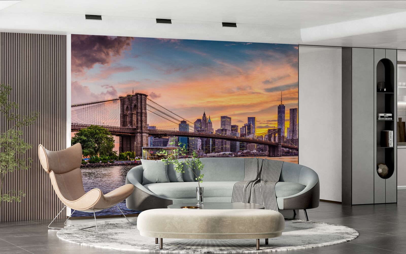 Carta da parati L'alba sul ponte di Brooklyn