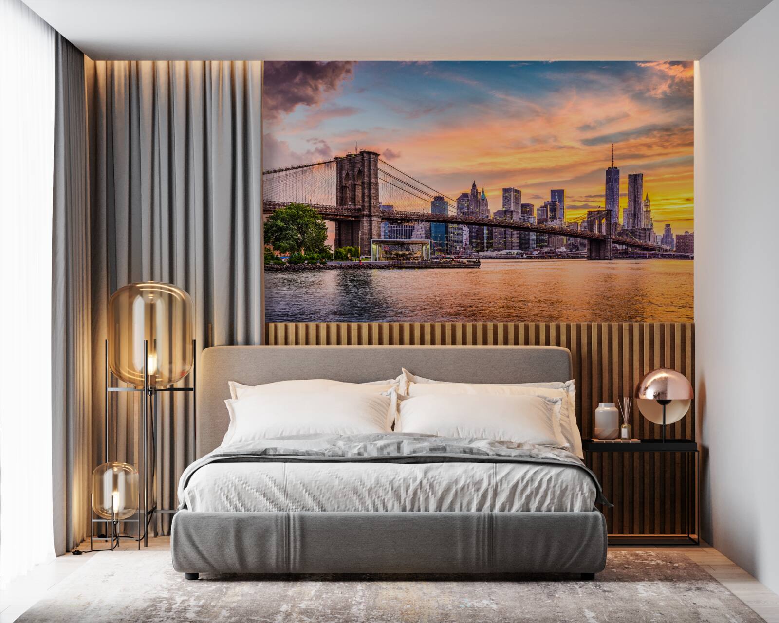 Carta da parati L'alba sul ponte di Brooklyn