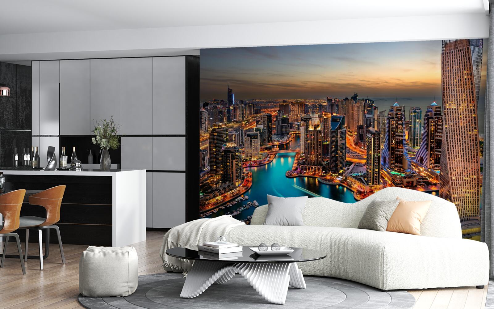 Carta da parati skyline della città di dubai