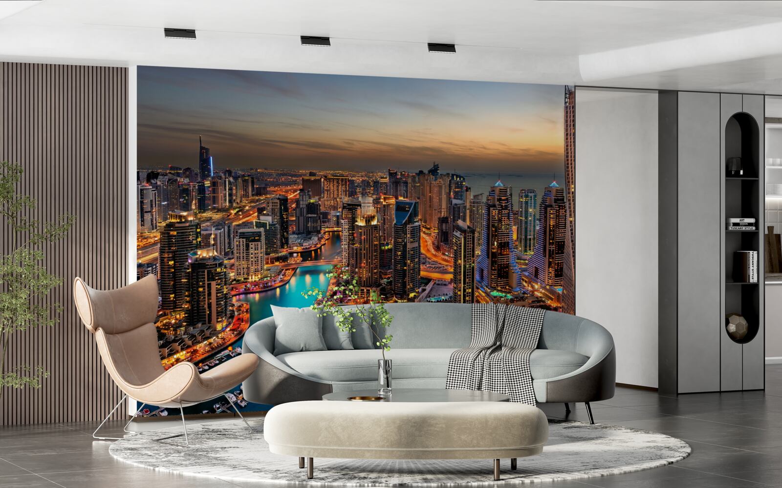 Carta da parati skyline della città di dubai