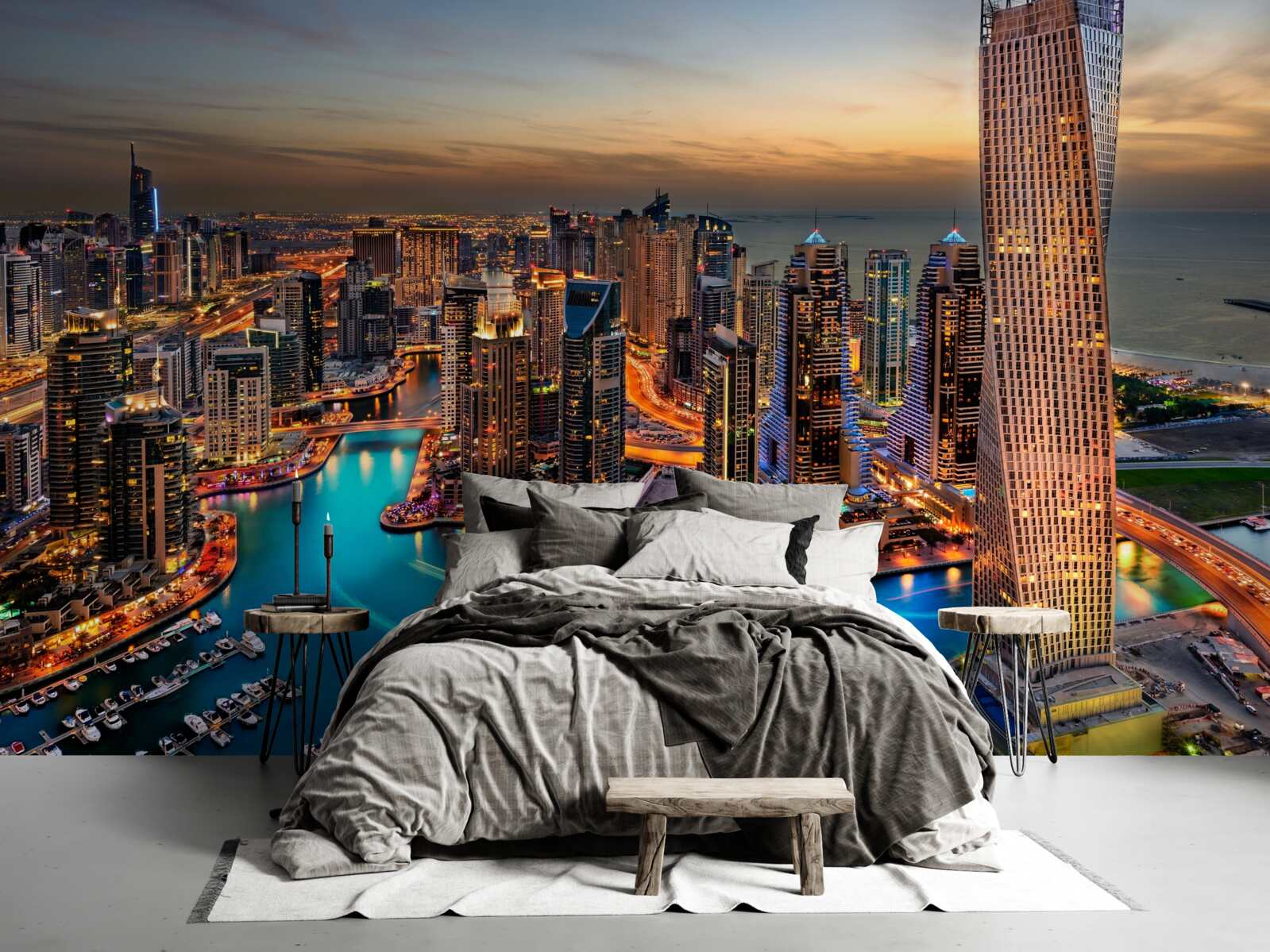 Carta da parati skyline della città di dubai