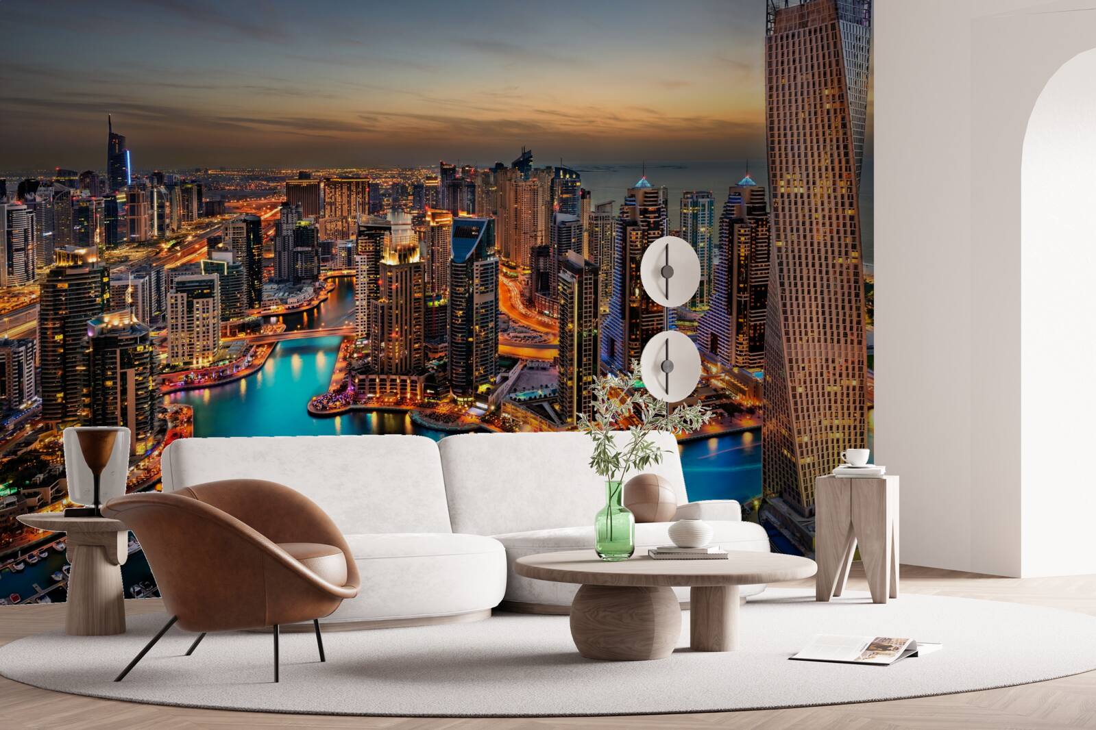 Carta da parati skyline della città di dubai