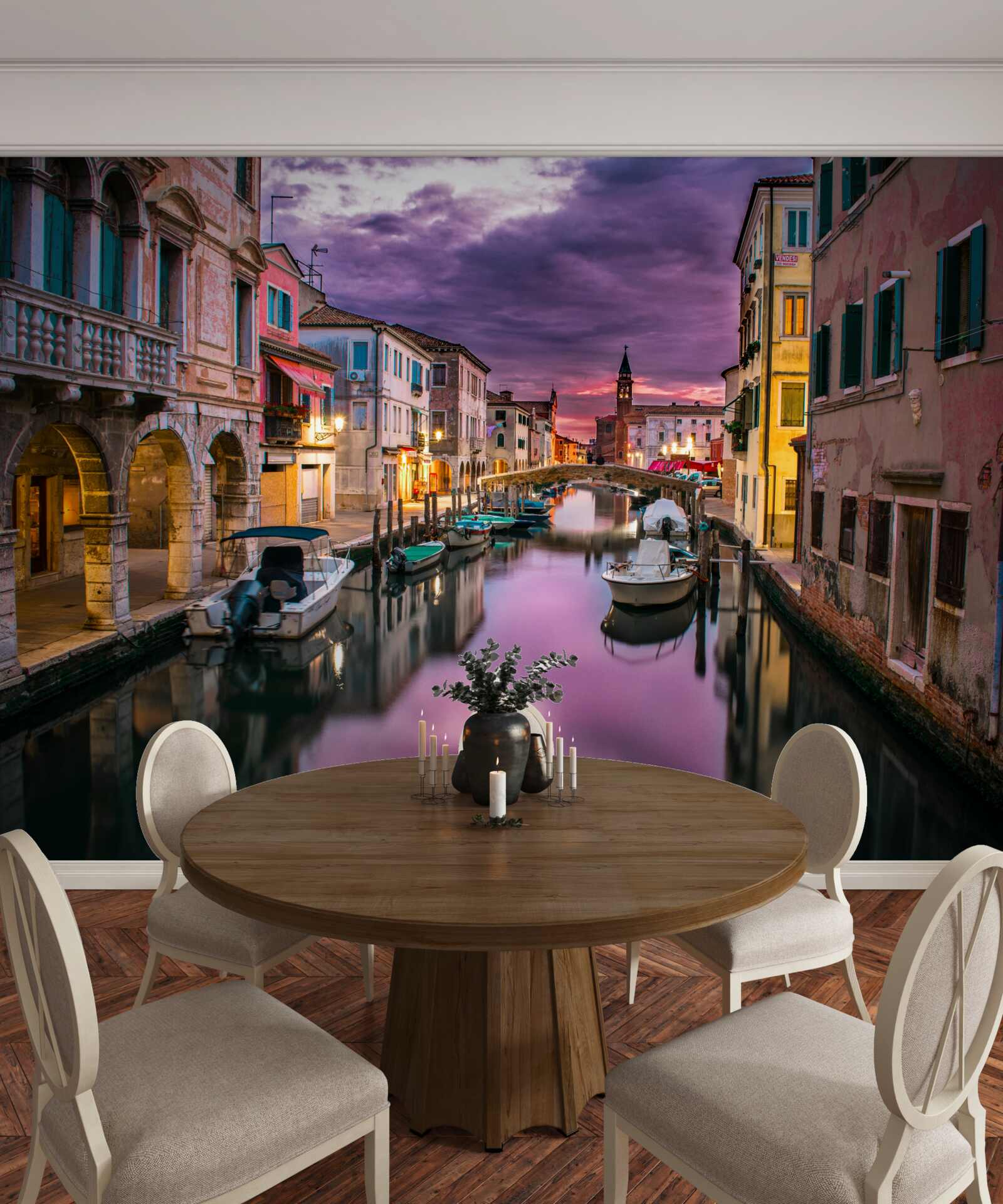 Carta da parati via venezia di sera