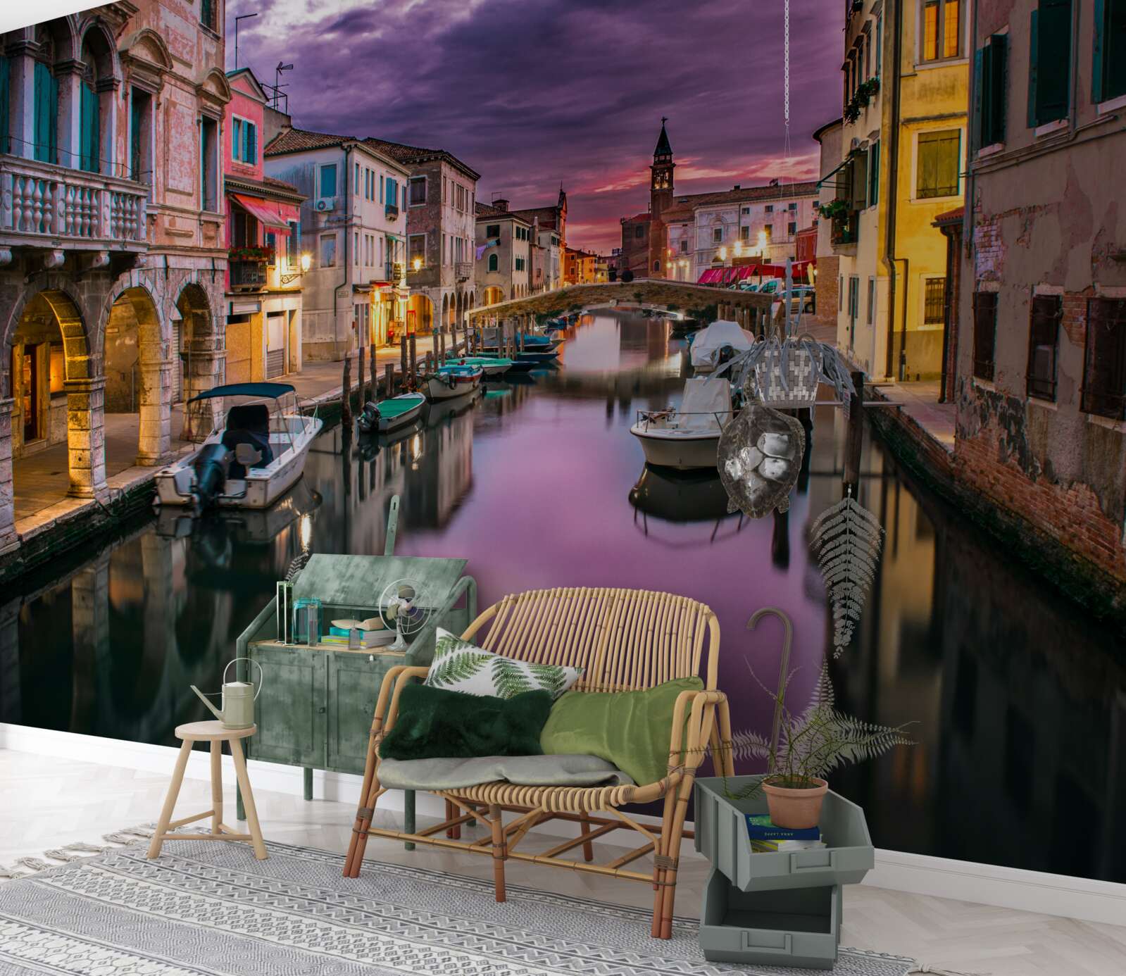 Carta da parati via venezia di sera