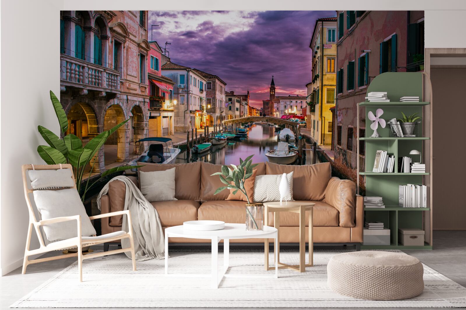 Carta da parati via venezia di sera