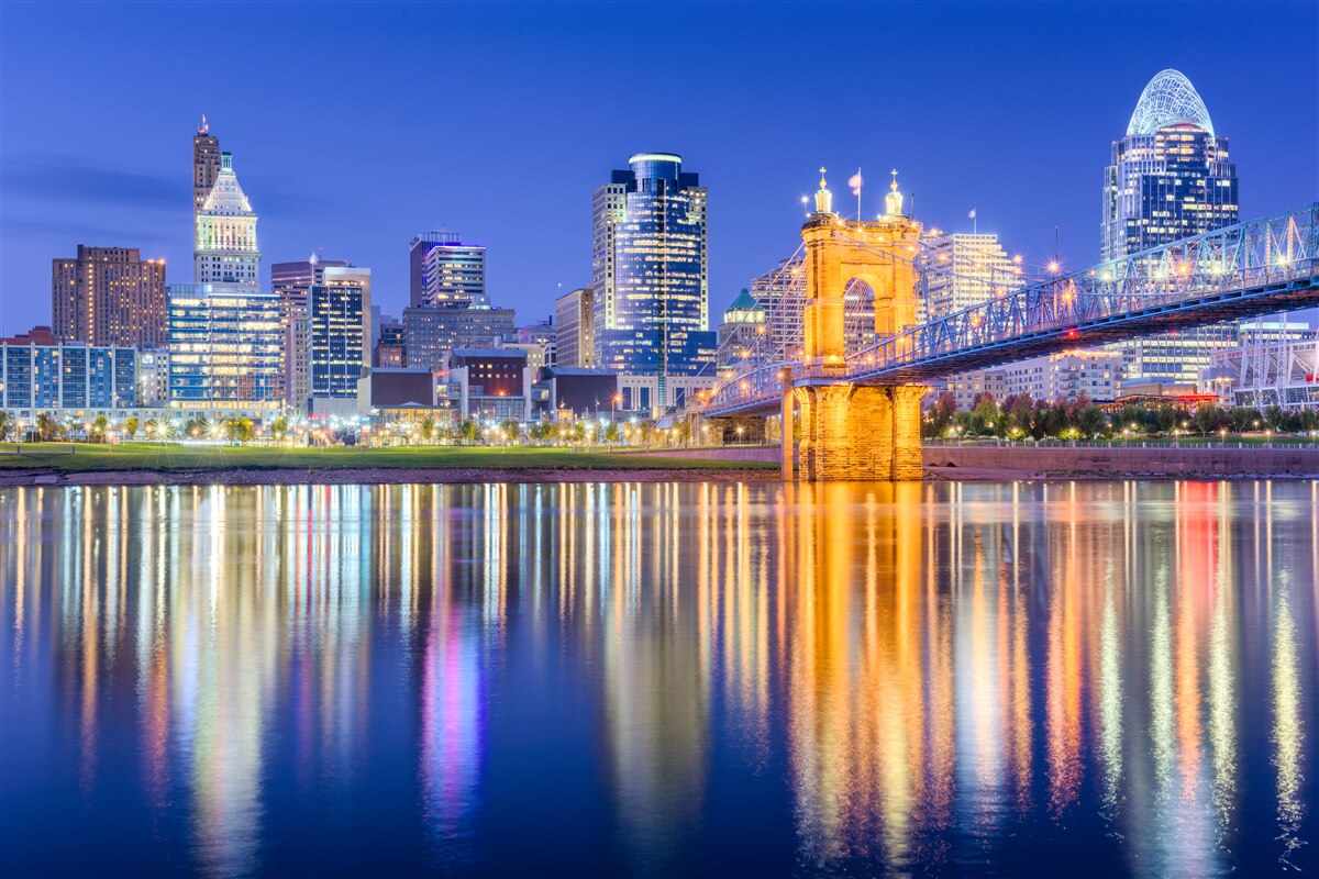 Carta da parati cincinnati nocą