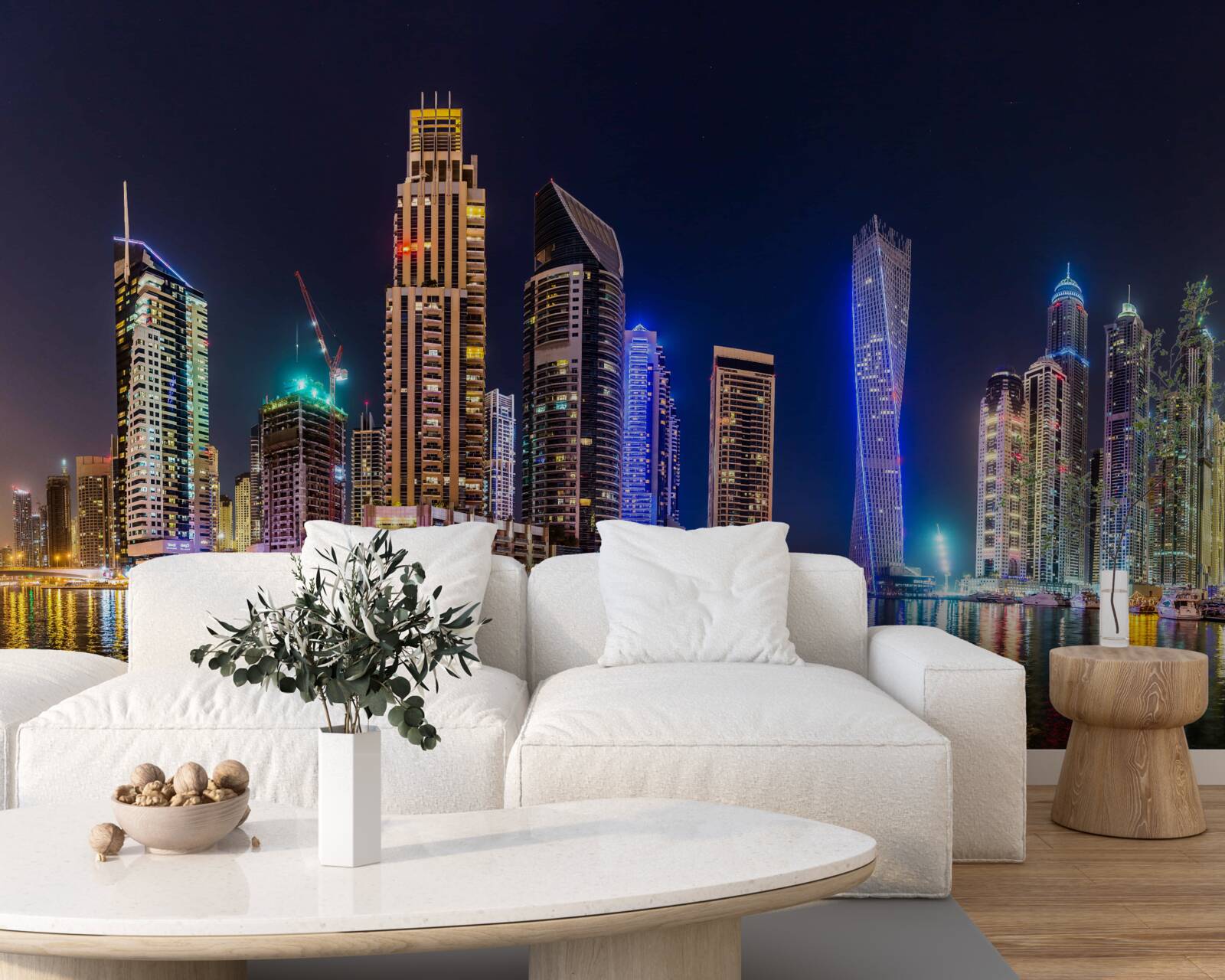 Carta da parati un'affascinante strada notturna a dubai