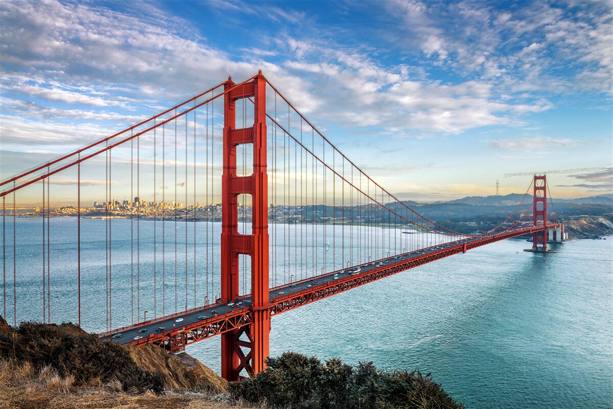 Carta da parati panorama del golden gate dal ponte