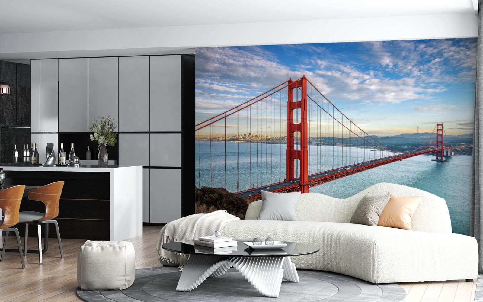 Carta da parati panorama del golden gate dal ponte