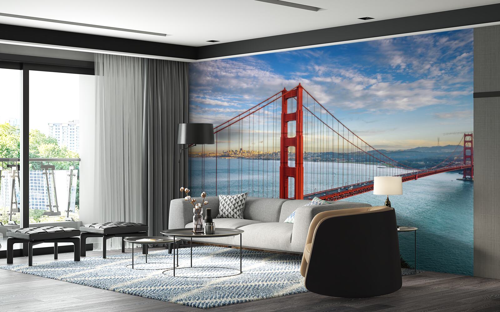 Carta da parati panorama del golden gate dal ponte