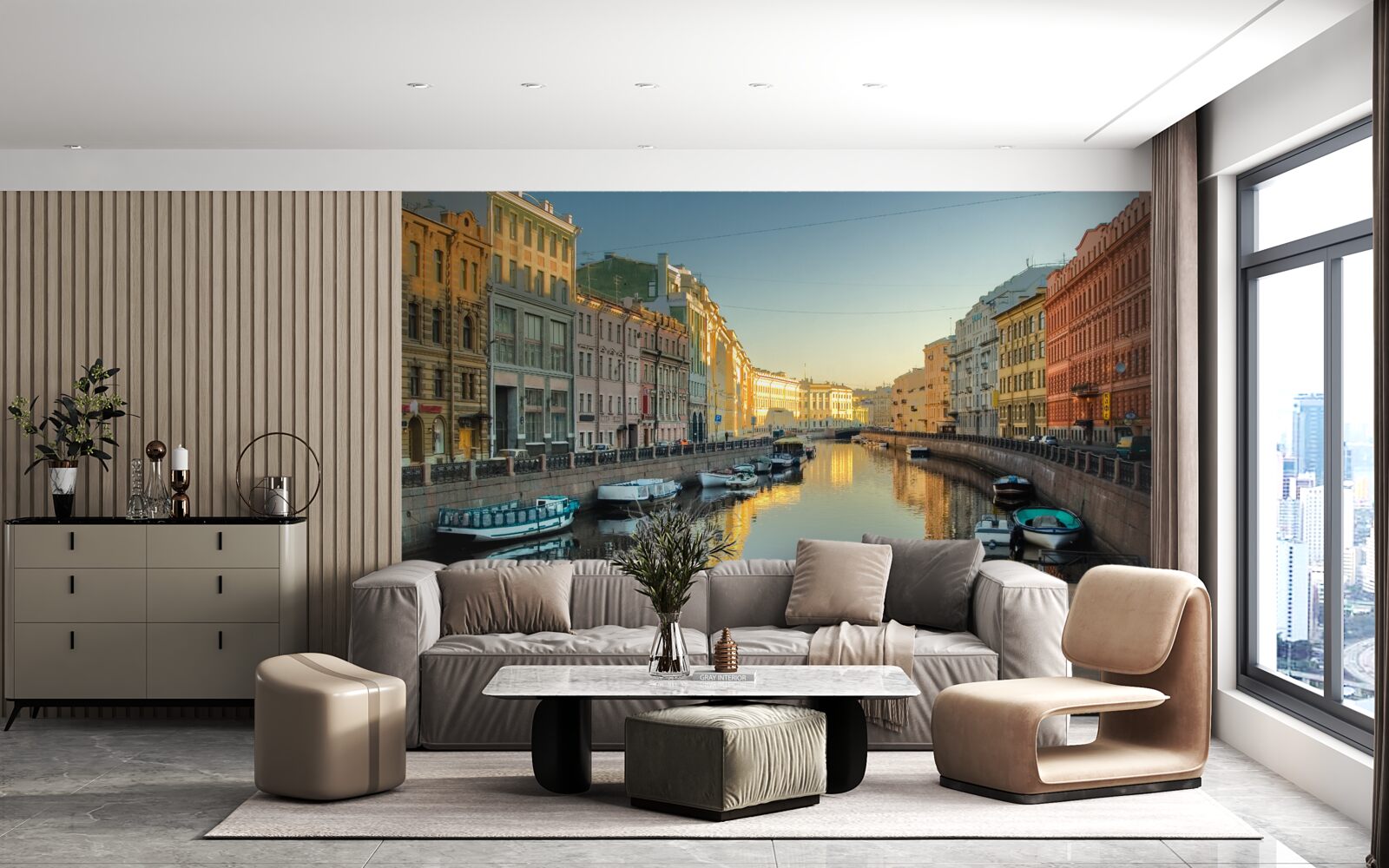 Carta da parati il canale di sankt petersburg ha una grande bellezza