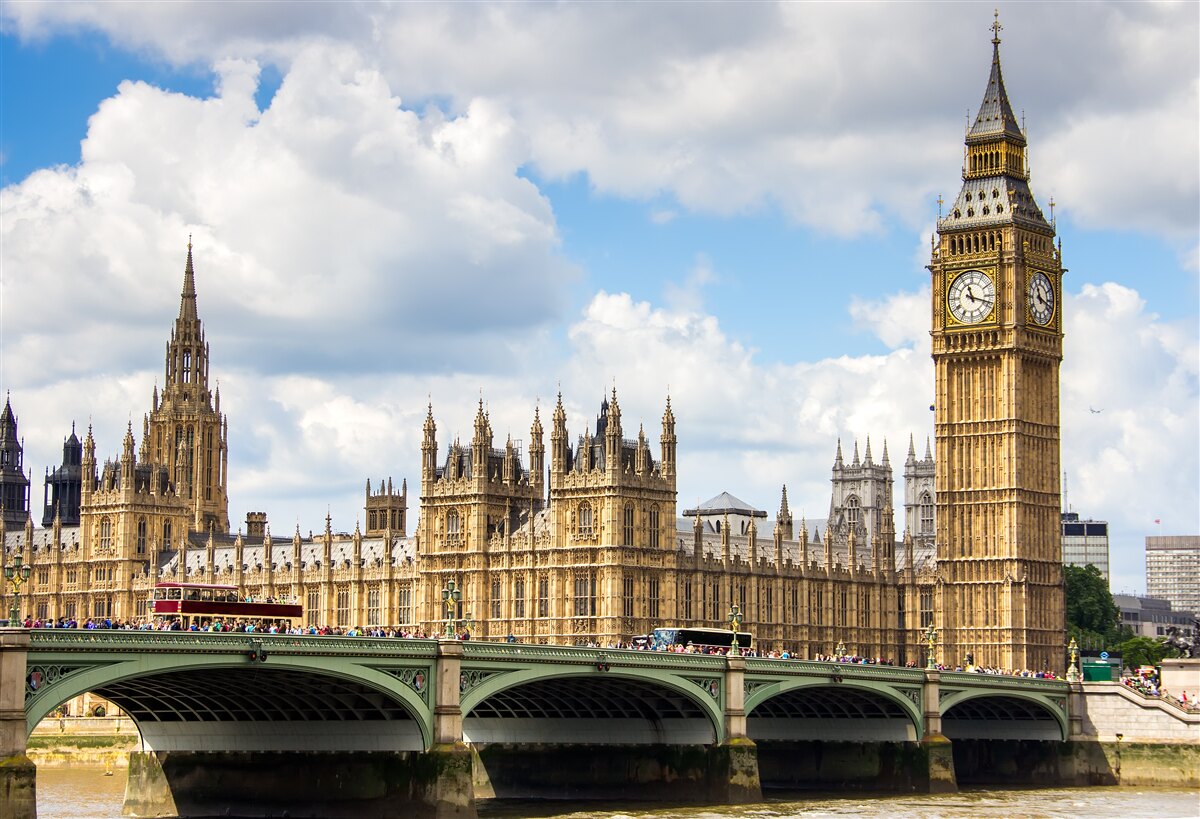Carta da parati panorama del big ben e degli edifici del parlamento
